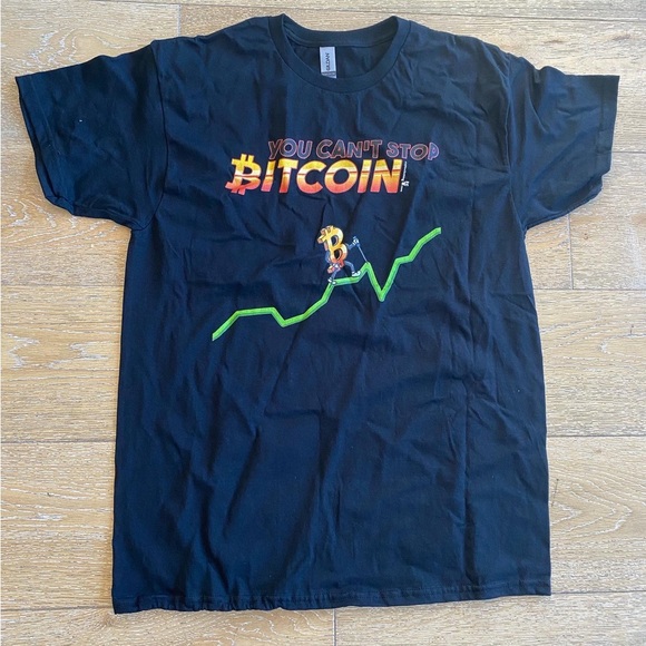 crypto Other - You can’t stop bitcoin black fun T-shirt mens size large